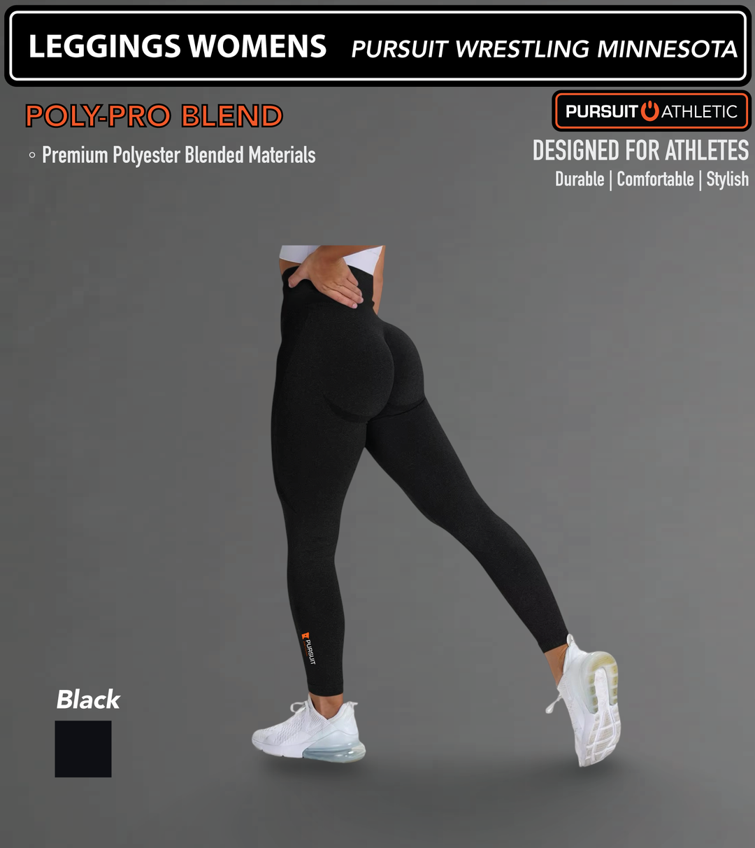 LEGGINGS HIGH-WAISTED | Poly-Pro Blend | Pursuit Wrestling Minnesota
