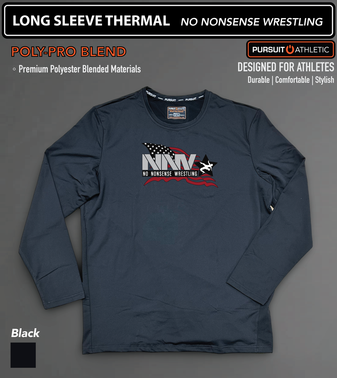 LONG SLEEVE THERMAL | Poly-Pro Blend | No Nonsense Wrestling
