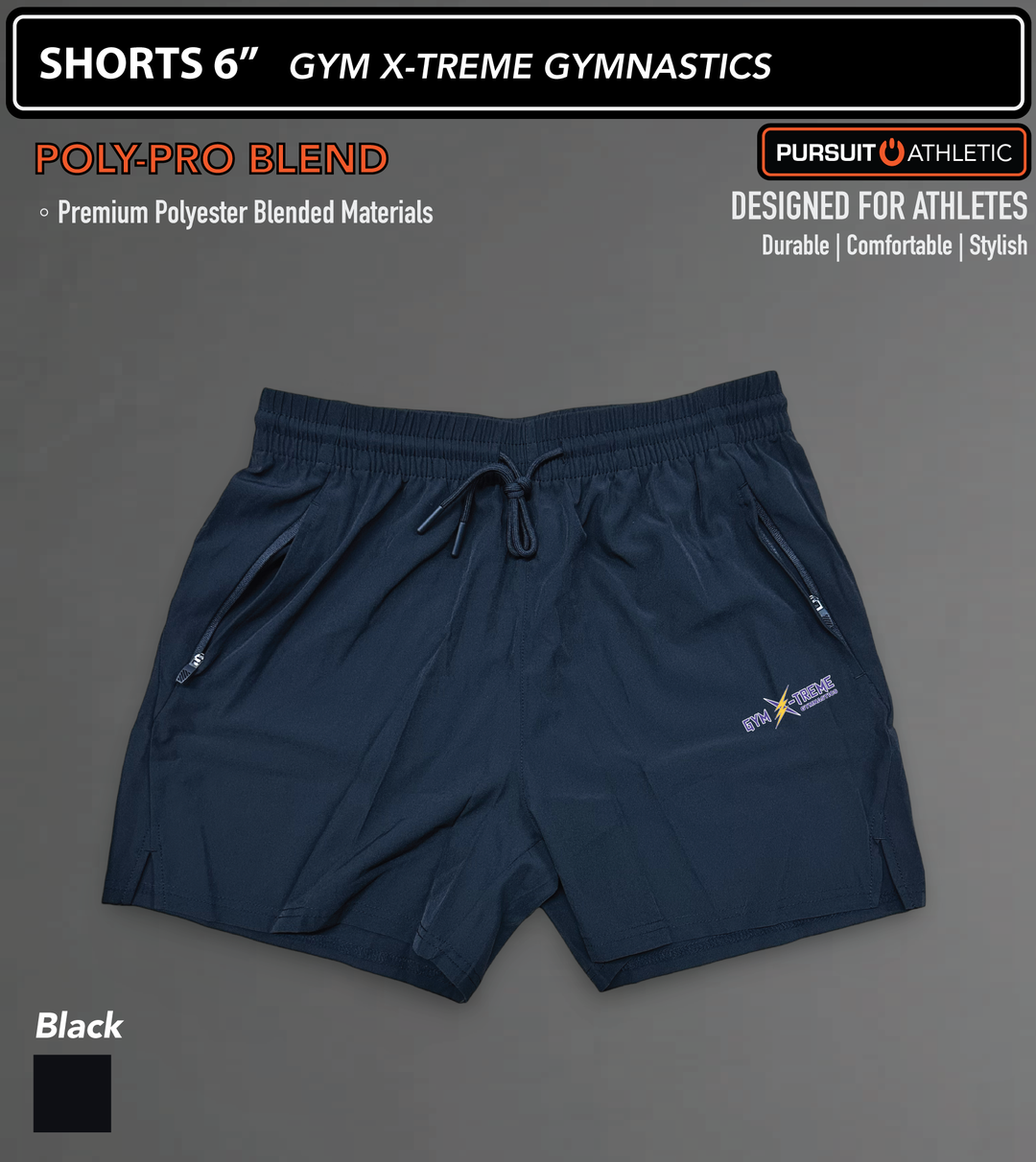 SHORTS | Poly-Pro Blend | Gym X-treme Gymnastics