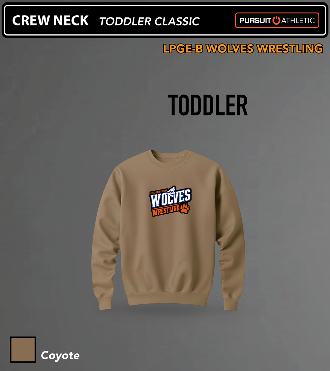 CREW NECK | Toddler Classic | LPGE-B Wolves Wrestling - Coyote