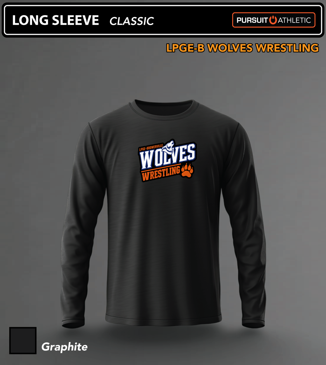 LONG SLEEVE | Classic | LPGE-B Wolves Wrestling - Graphite