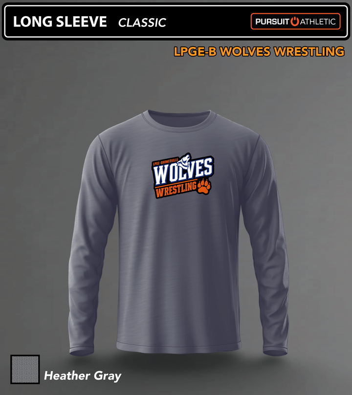 LONG SLEEVE | Classic | LPGE-B Wolves Wrestling - Heather Gray