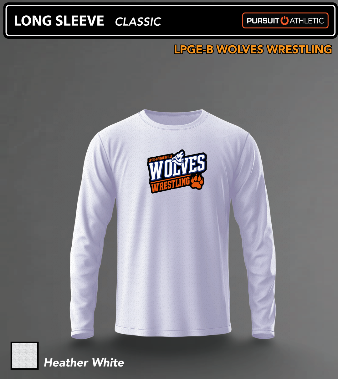 LONG SLEEVE | Classic | LPGE-B Wolves Wrestling - Heather White