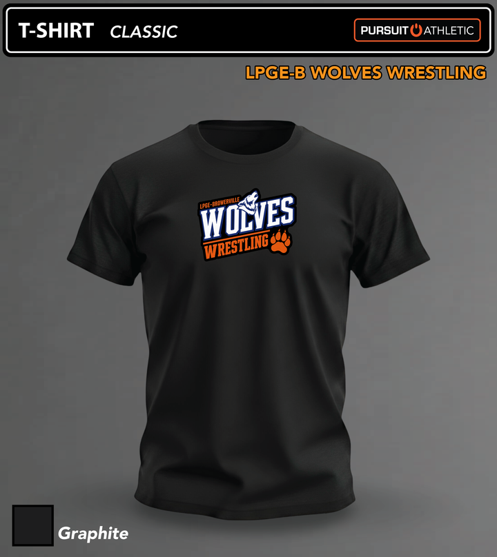 T-SHIRT | Classic | LPGE-B Wolves Wrestling - Graphite