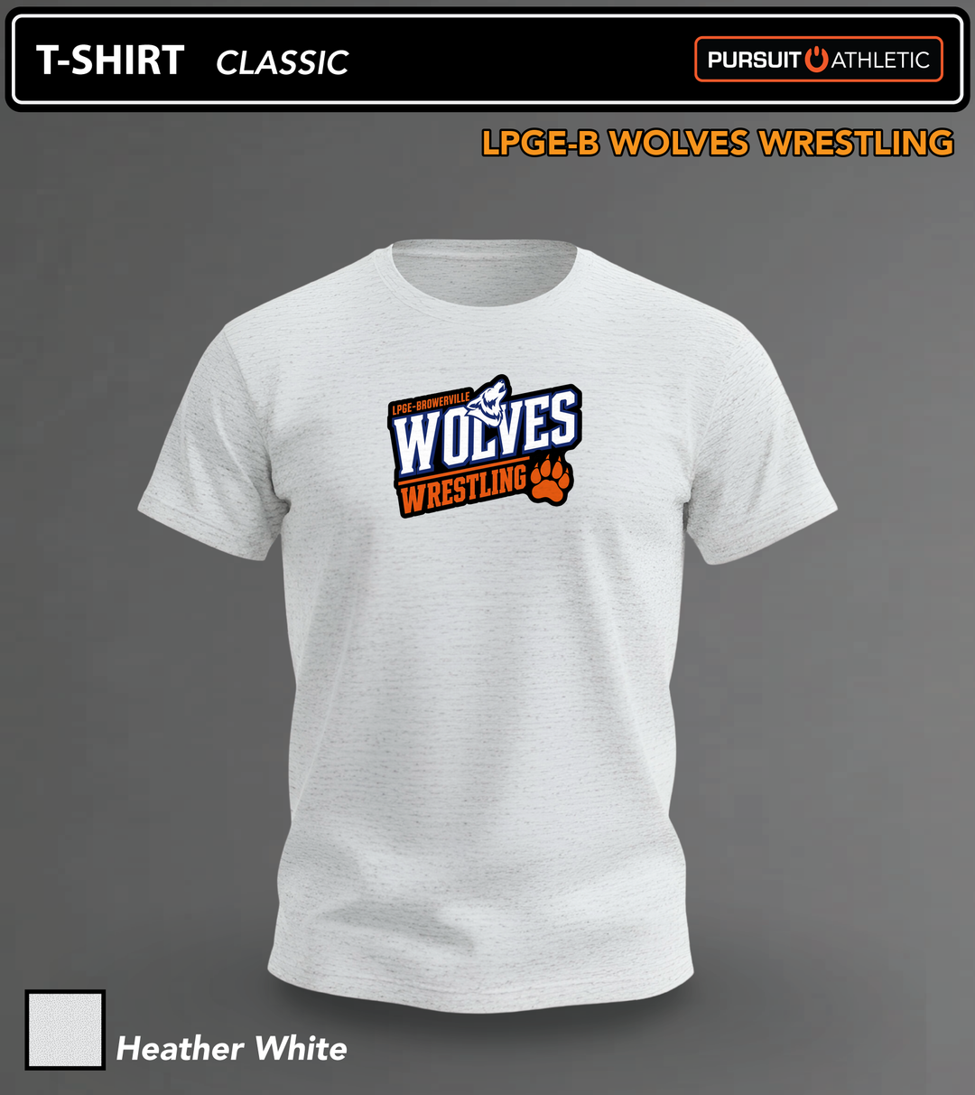 T-SHIRT | Classic | LPGE-B Wolves Wrestling - Heather White