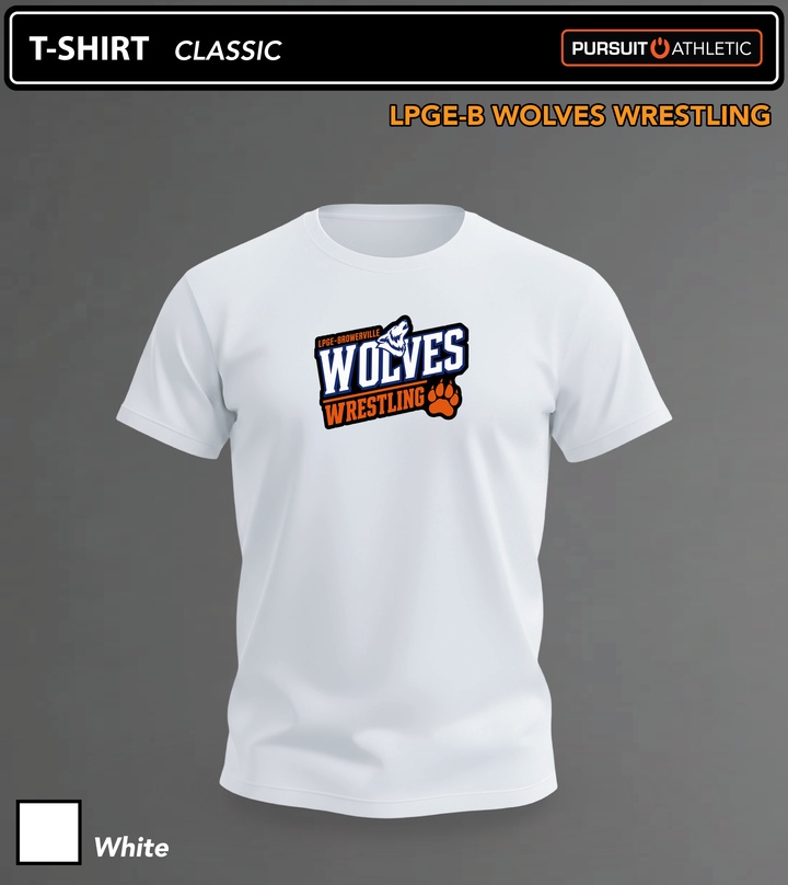 T-SHIRT | Classic | LPGE-B Wolves Wrestling - White