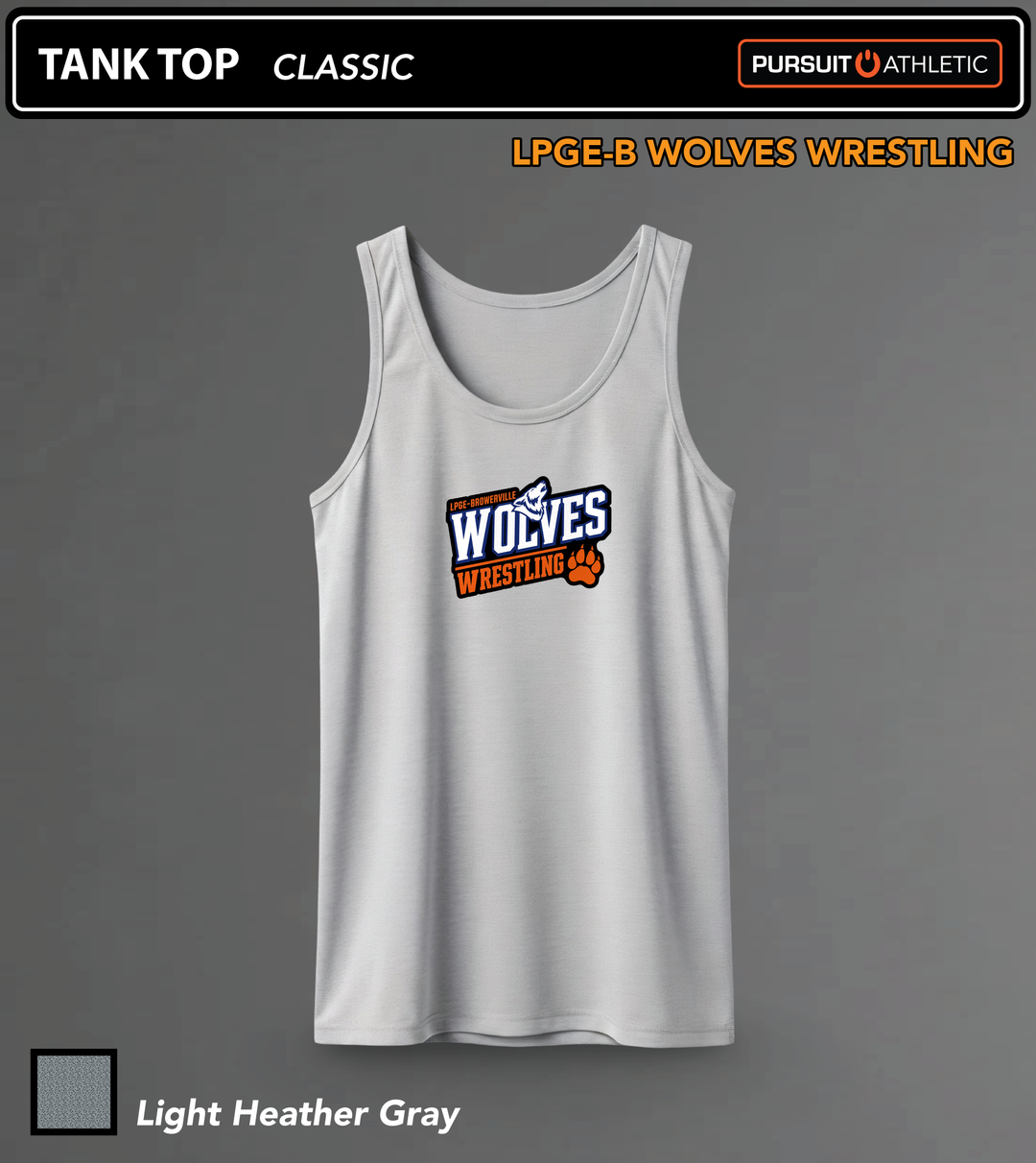 TANK TOP | Classic | LPGE-B Wolves Wrestling - Light Heather Gray