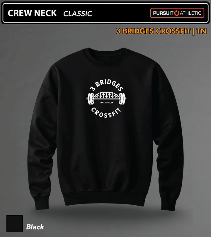 CREW NECK | Classic | 3 Bridges Crossfit TN - Black