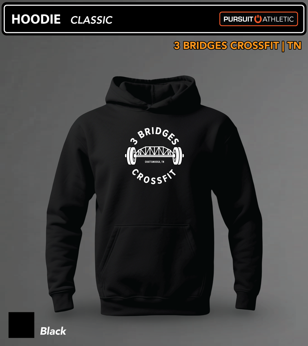 HOODIE | Classic | 3 Bridges Crossfit TN - Black