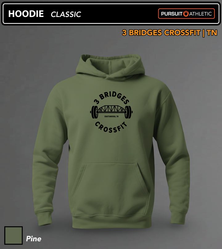 HOODIE | Classic | 3 Bridges Crossfit TN - Pine