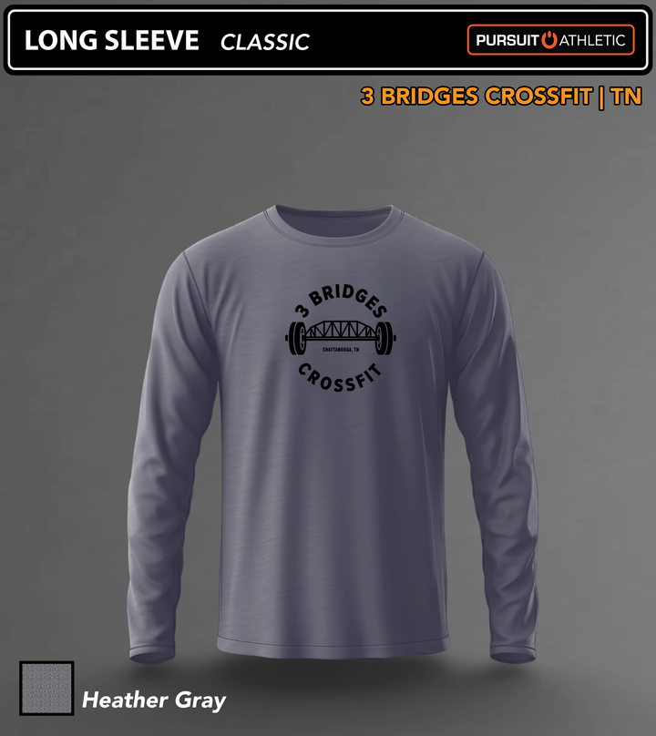 LONG SLEEVE | Classic | 3 Bridges Crossfit TN - Heather Gray
