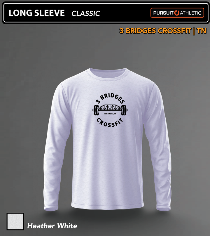 LONG SLEEVE | Classic | 3 Bridges Crossfit TN - Heather White