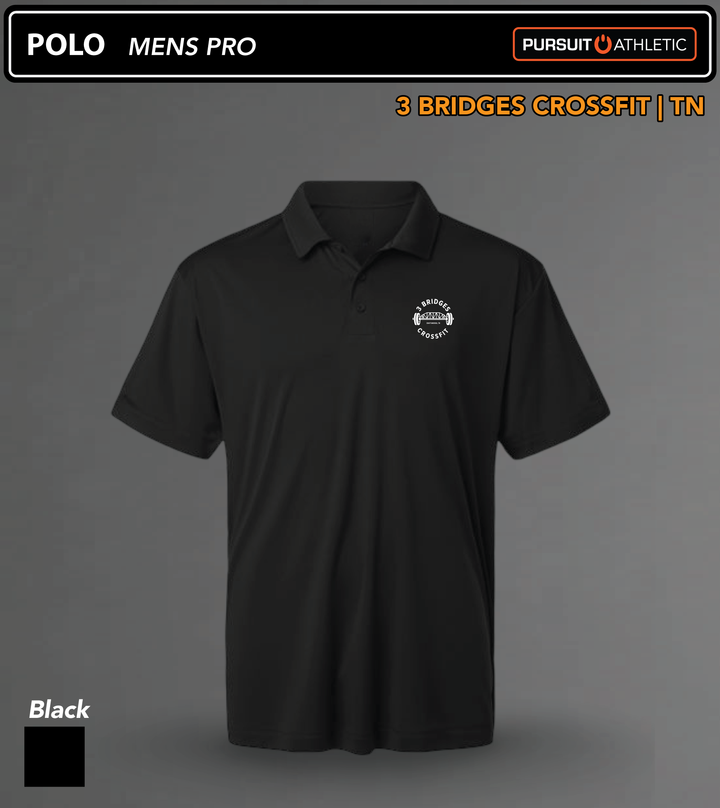 POLO | Mens Pro | 3 Bridges Crossfit TN - Black