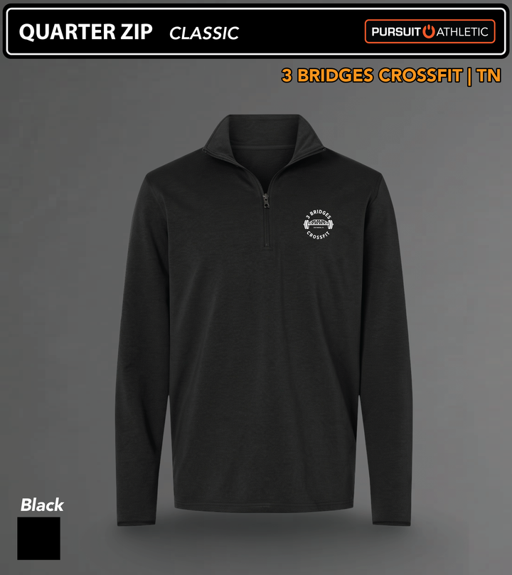 QUARTER ZIP | Classic | 3 Bridges Crossfit TN - Black