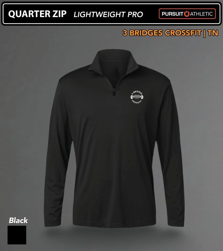 QUARTER ZIP | Lightweight Pro | 3 Bridges Crossfit TN - Black