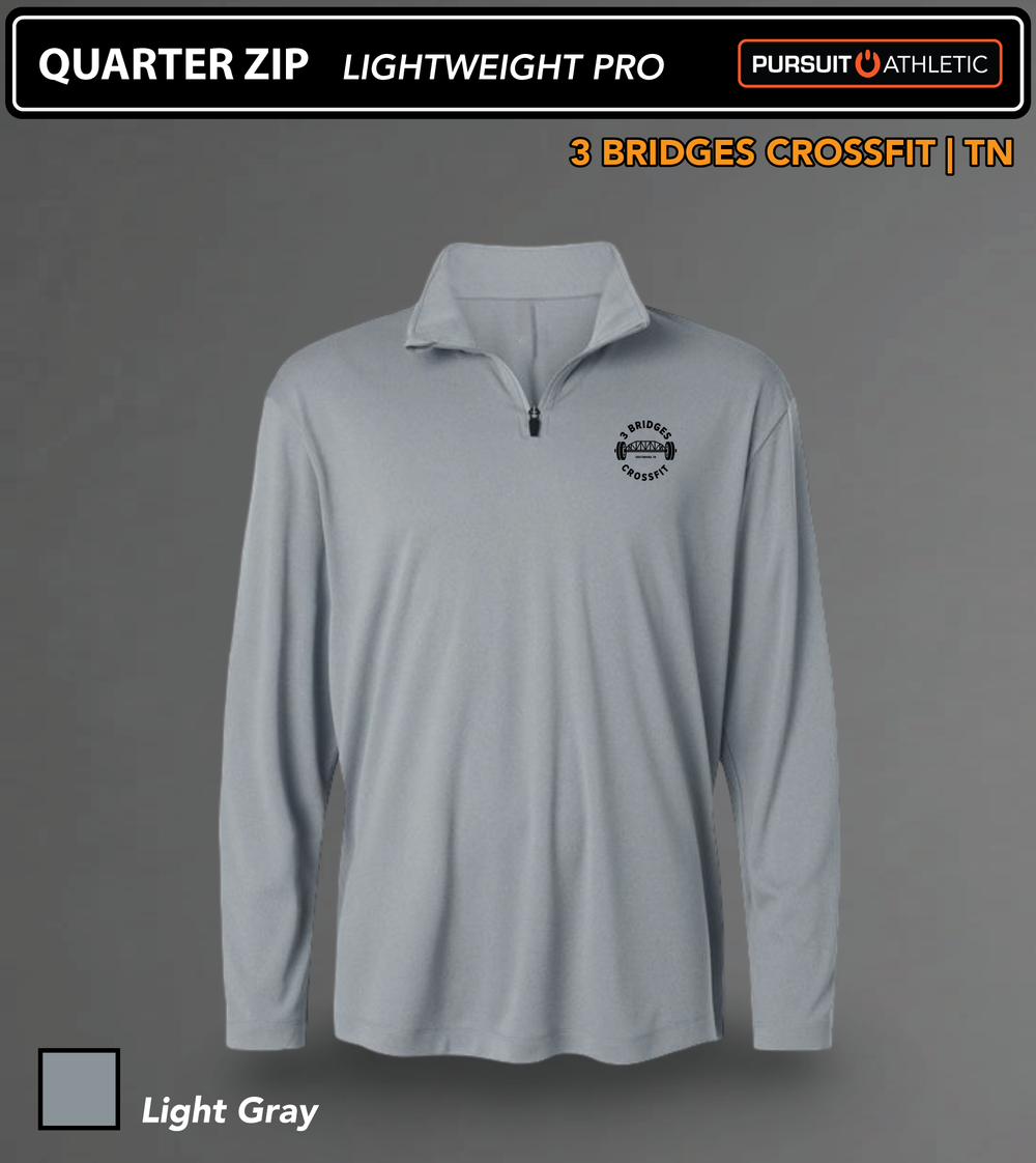 QUARTER ZIP | Lightweight Pro | 3 Bridges Crossfit TN - Light Gray