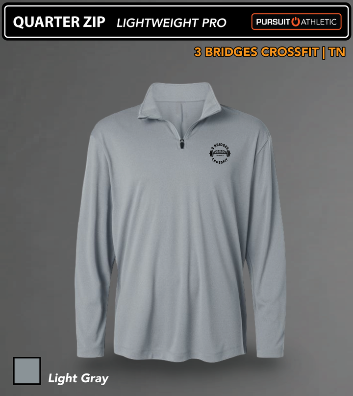 QUARTER ZIP | Lightweight Pro | 3 Bridges Crossfit TN - Light Gray