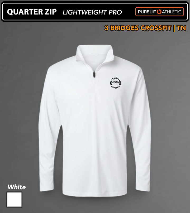 QUARTER ZIP | Lightweight Pro | 3 Bridges Crossfit TN - White