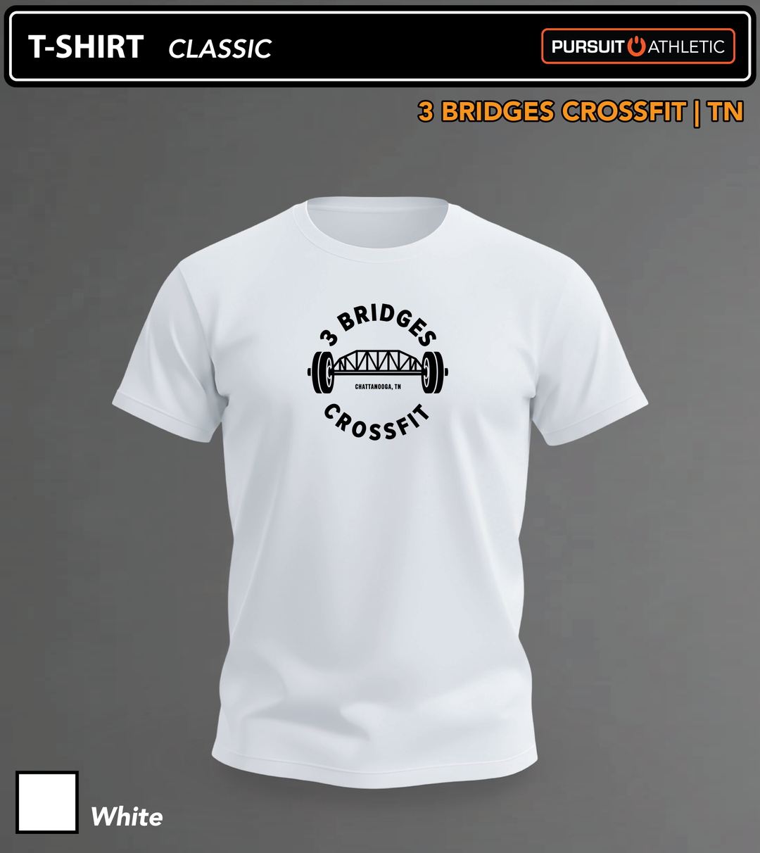 T-SHIRT | Classic | 3 Bridges Crossfit TN - White
