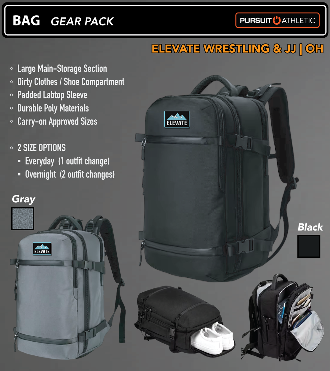 BAG | Gear Pack | Elevate Wrestling &amp; JJ | OH