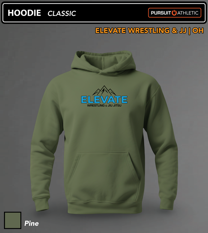 HOODIE | Classic | Elevate Wrestling &amp; JJ | OH - Pine