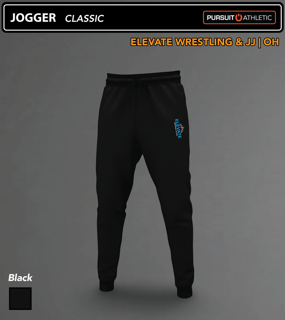 JOGGER | Classic | Elevate Wrestling &amp; JJ | OH - Black