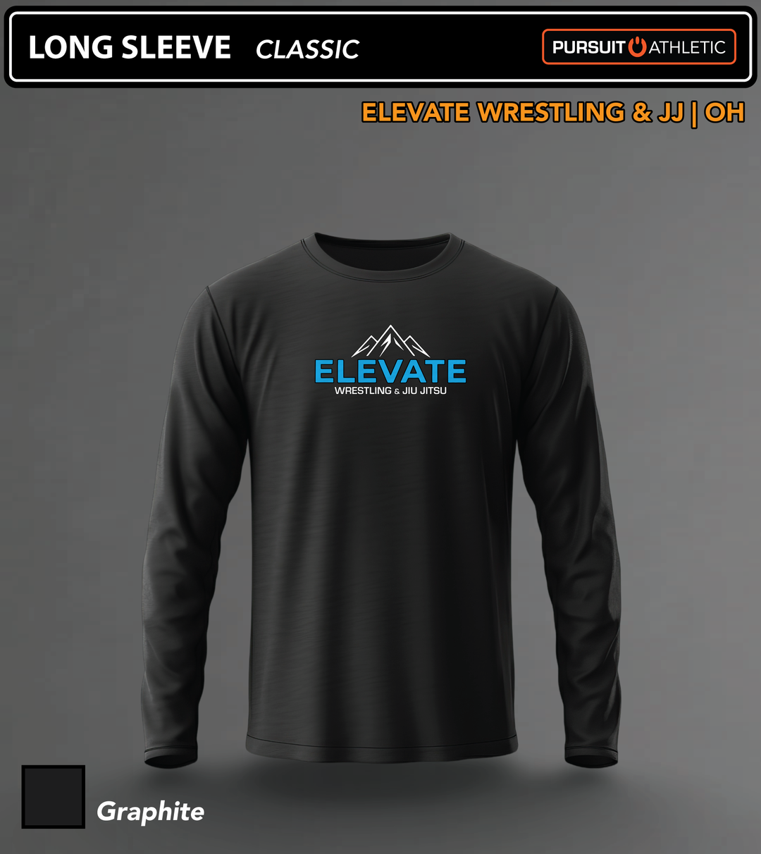LONG SLEEVE | Classic | Elevate Wrestling &amp; JJ | OH - Graphite