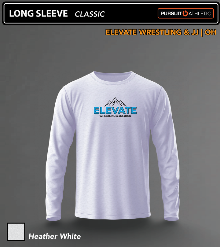 LONG SLEEVE | Classic | Elevate Wrestling &amp; JJ | OH - Heather White