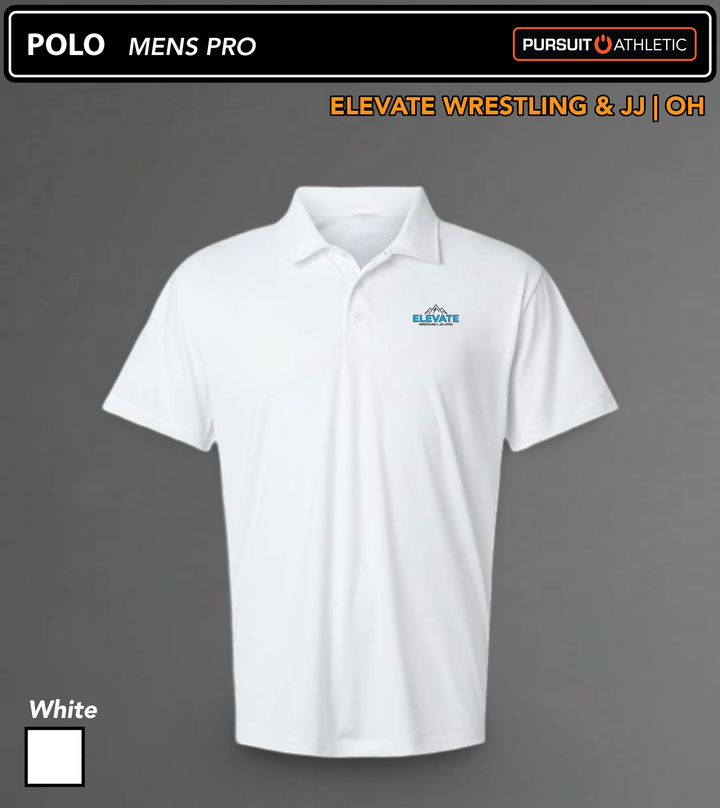 POLO | Mens Pro | Elevate Wrestling &amp; JJ | OH - White