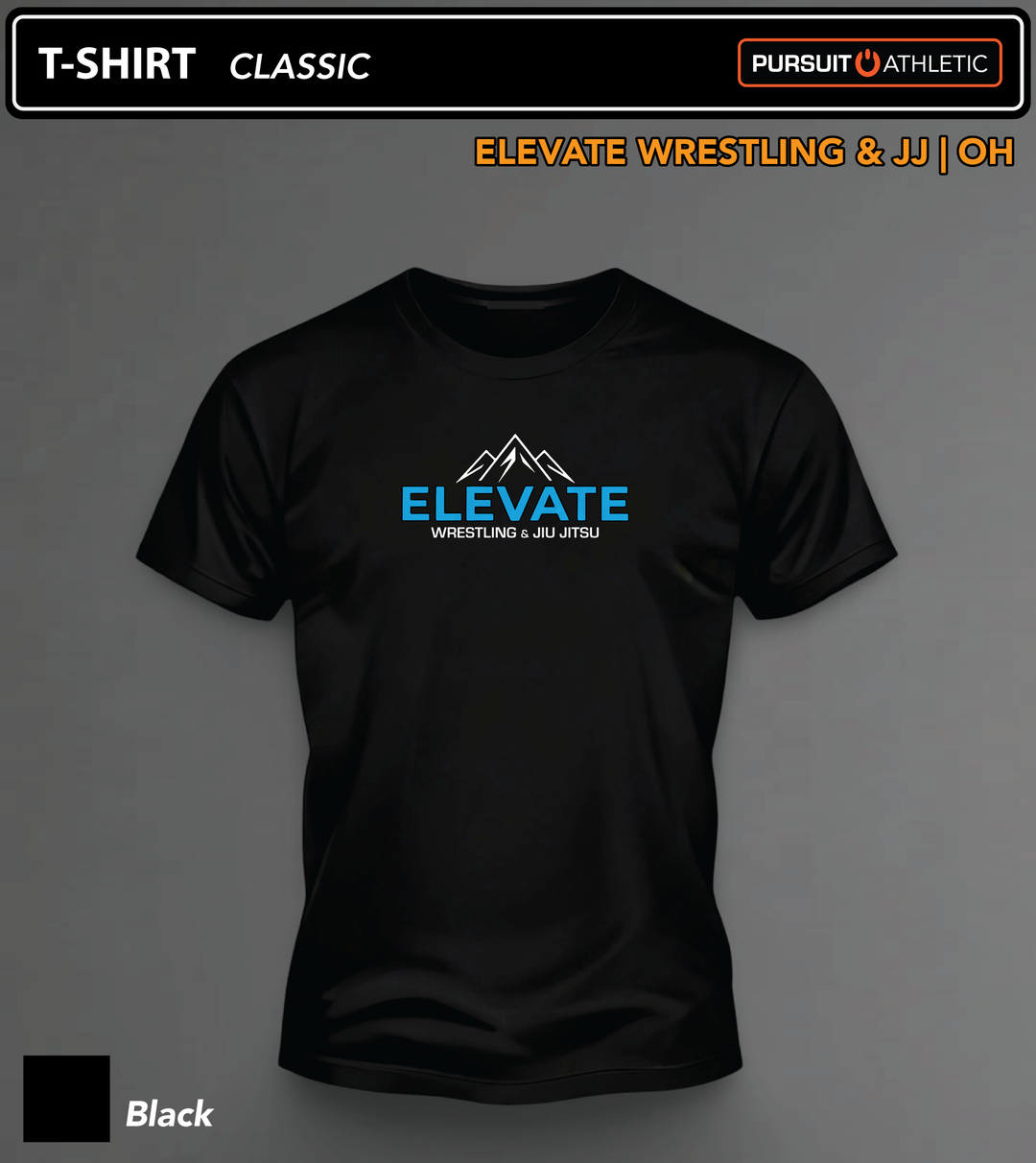T-SHIRT | Classic | Elevate Wrestling &amp; JJ | OH - Black