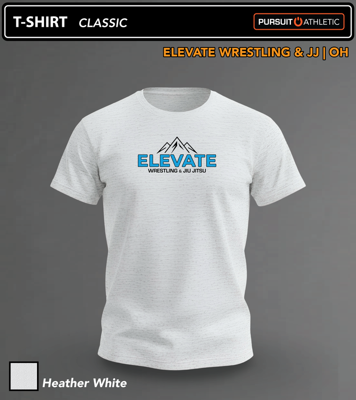 T-SHIRT | Classic | Elevate Wrestling &amp; JJ | OH - Heather White