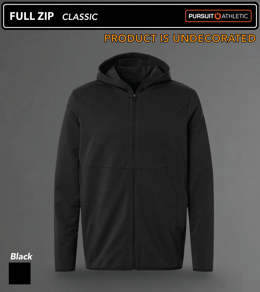 FULL ZIP | Classic | Undecorated - Black