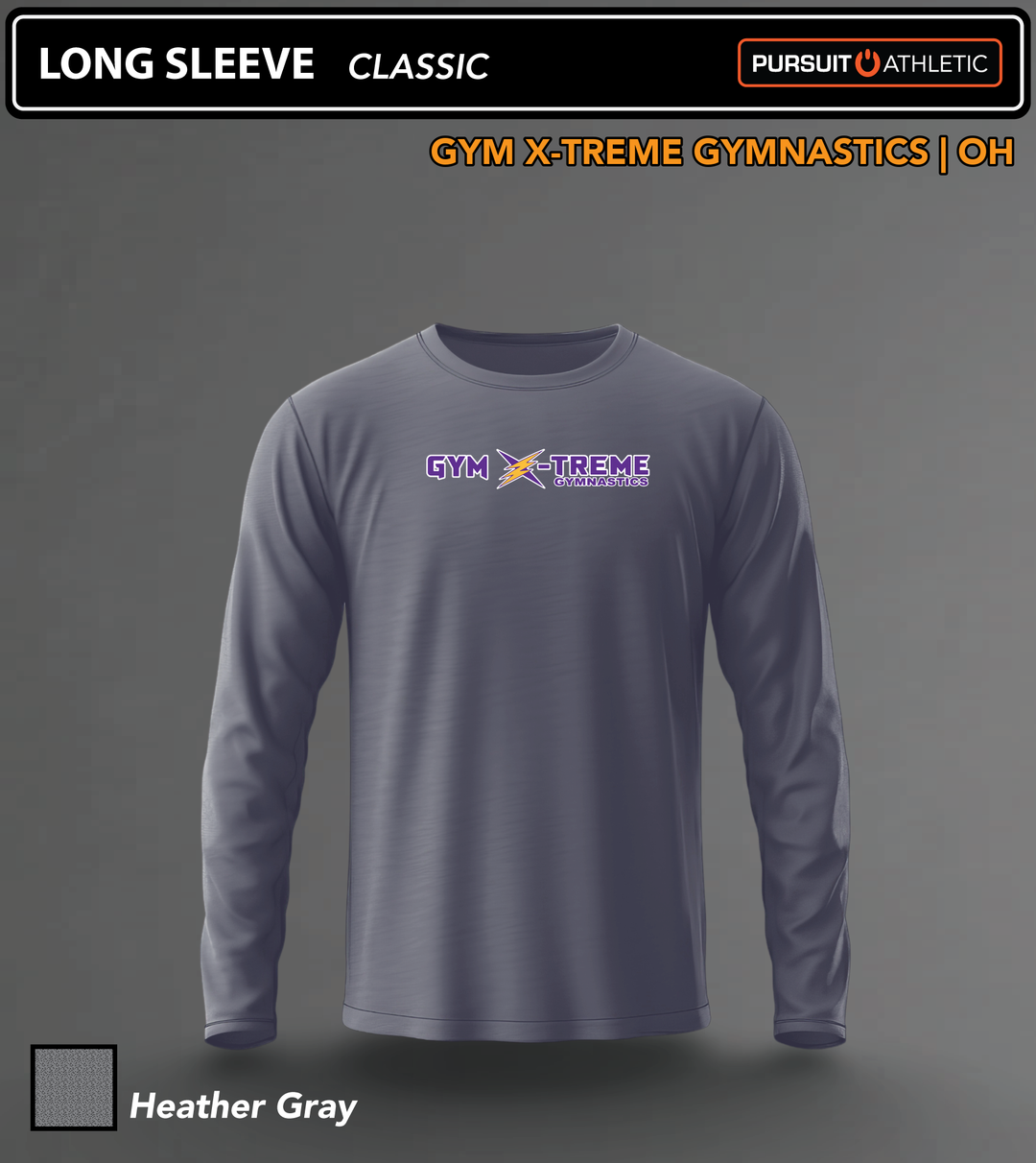 Gym-X-treme-Gymnastics LONG-SLEEVE Classic Heather-Gray