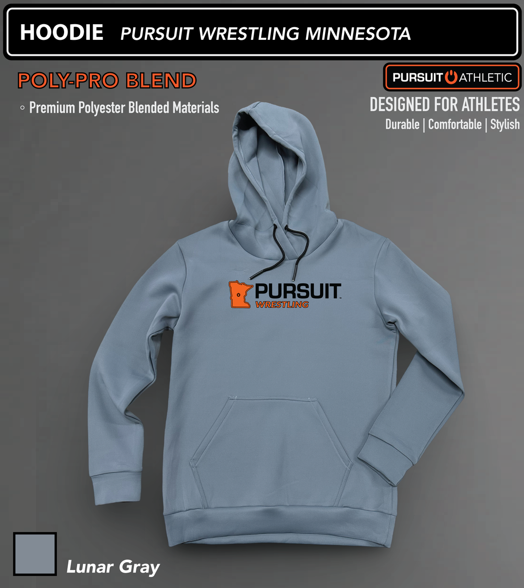 HOODIE | Poly-Pro Blend | Pursuit Wrestling Minnesota