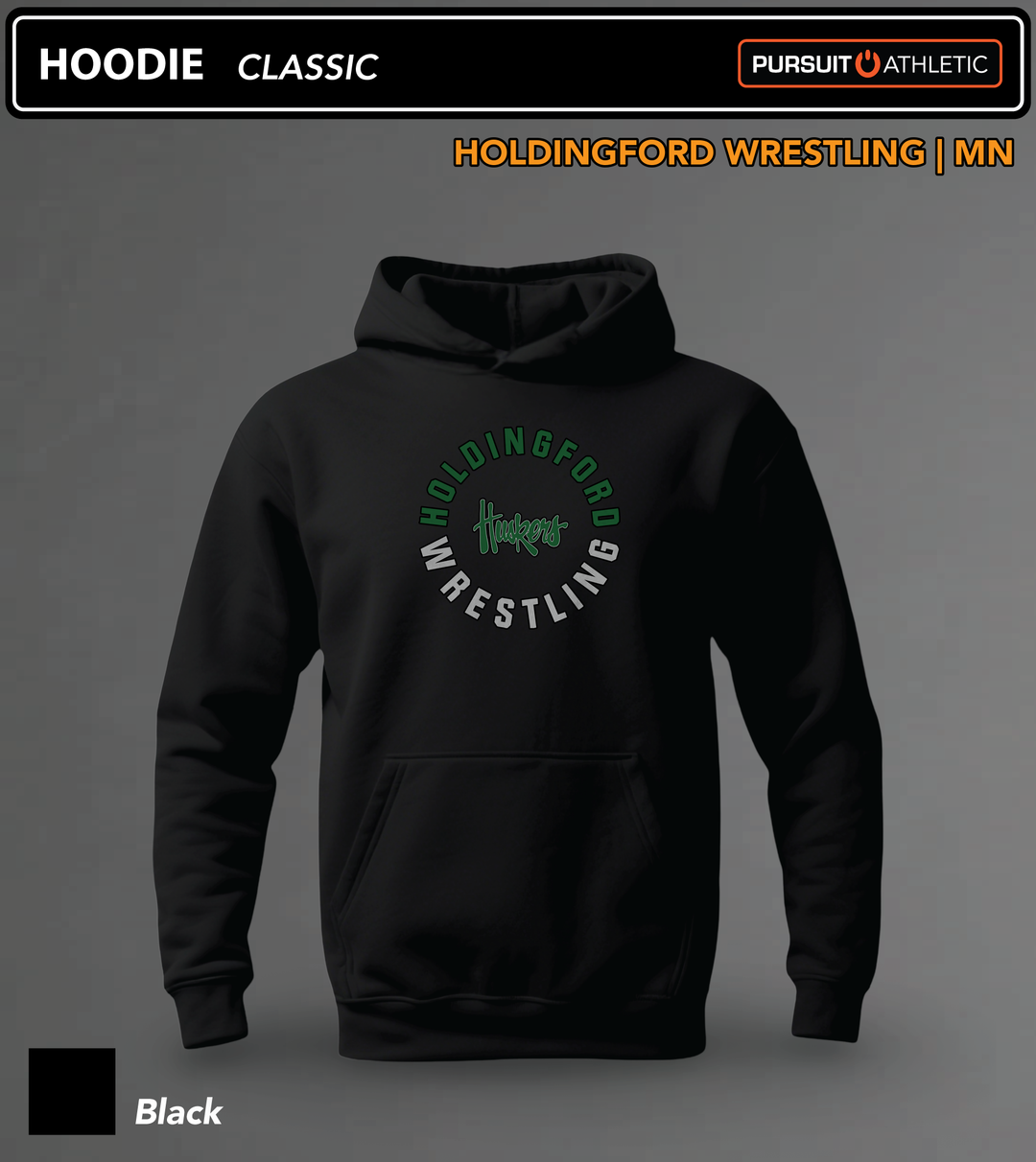 Holdingford-Wrestling HOODIE Classic Black