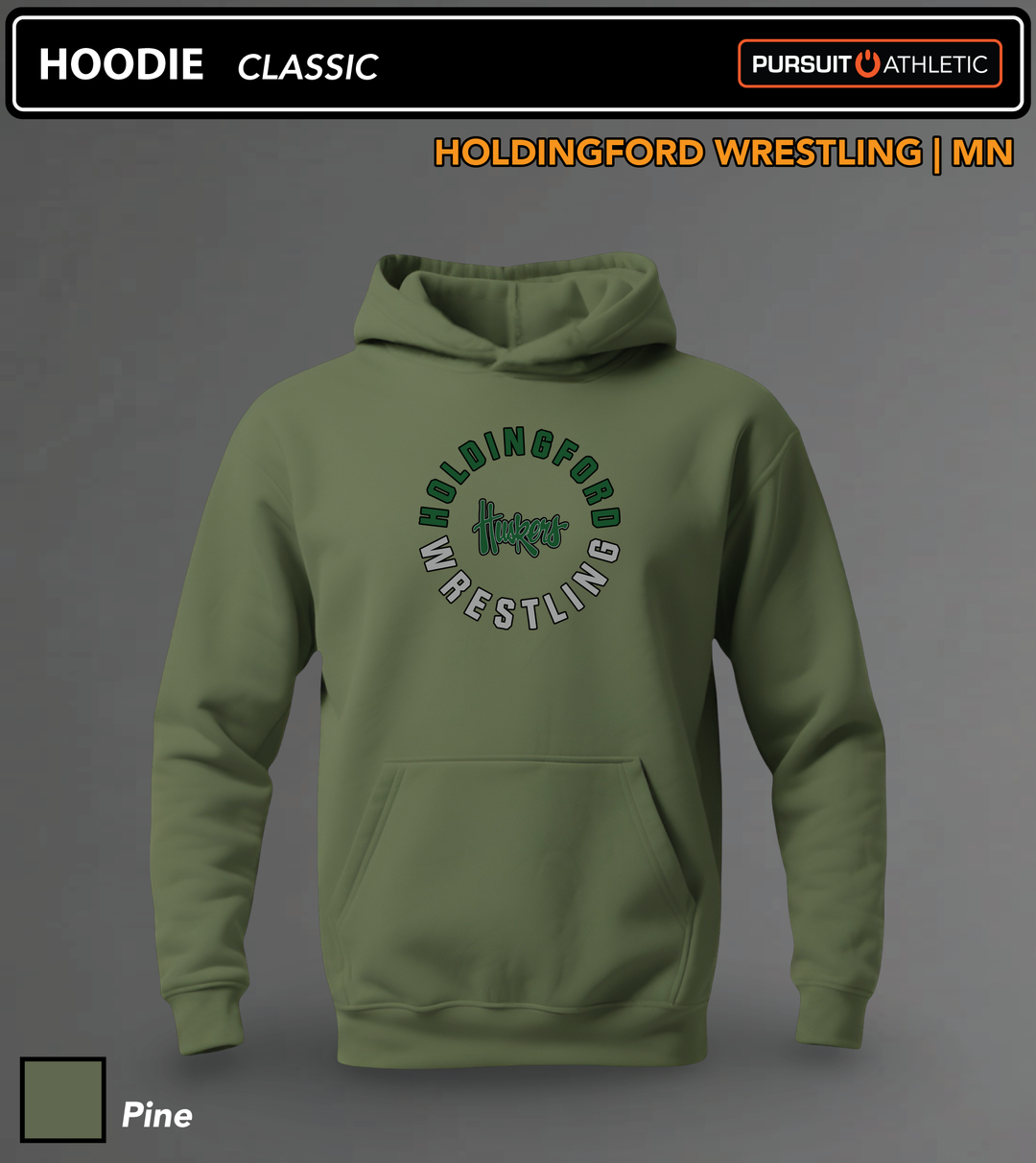 Holdingford-Wrestling HOODIE Classic Pine