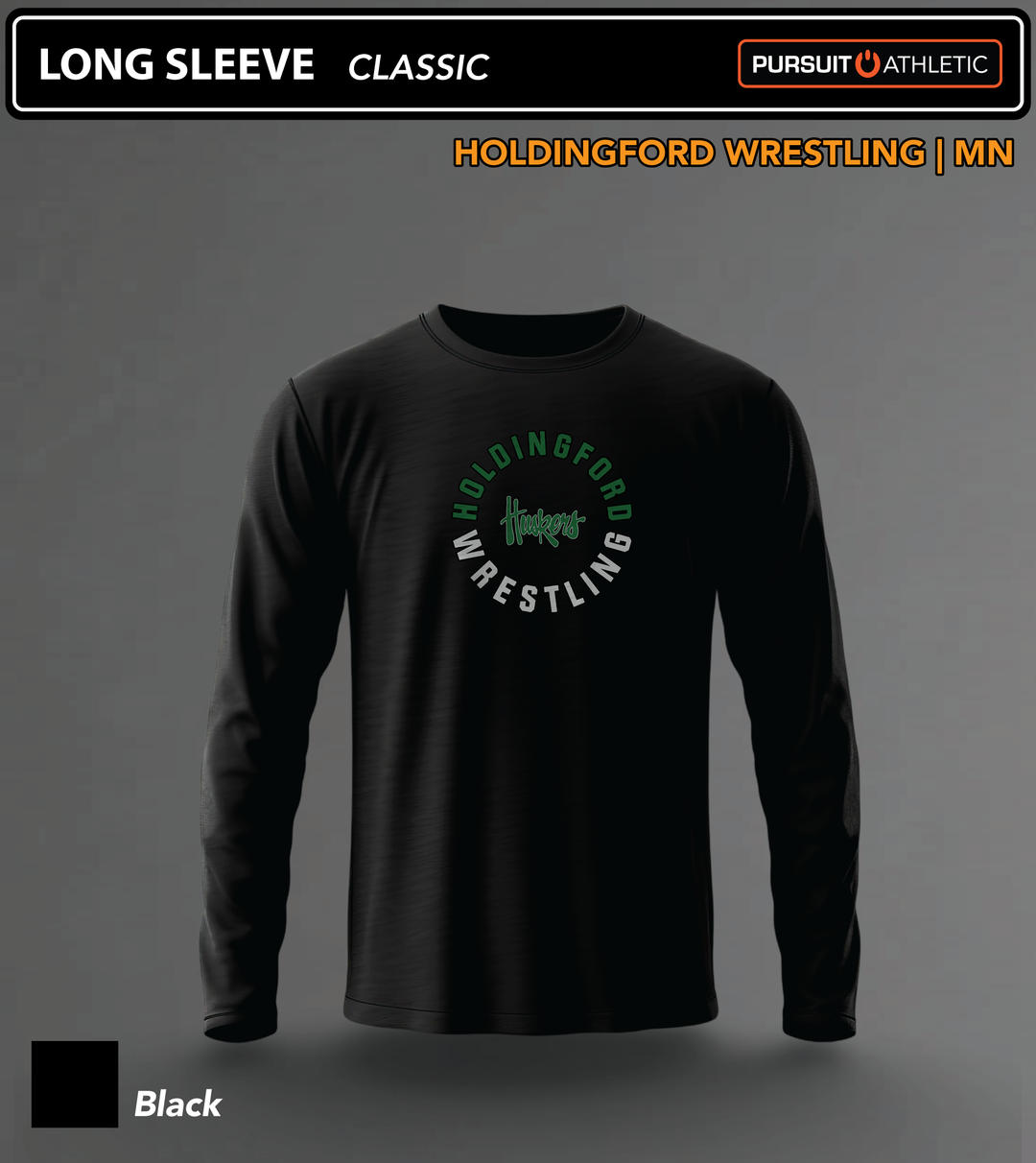 Holdingford-Wrestling LONG-SLEEVE Classic Black