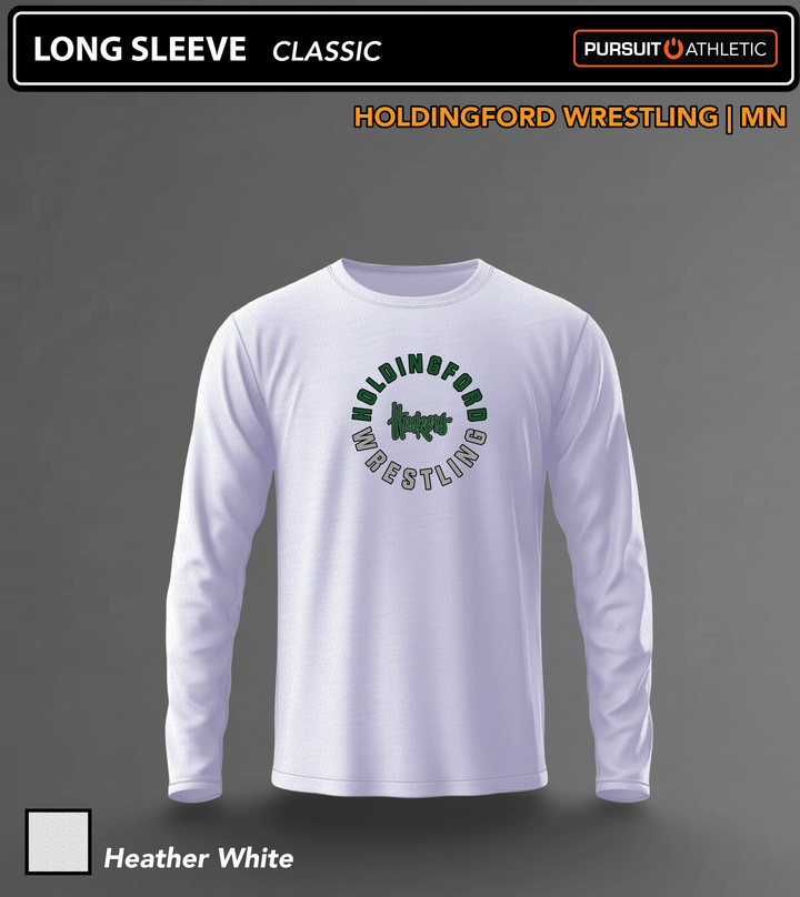 Holdingford-Wrestling LONG-SLEEVE Classic Heather-White