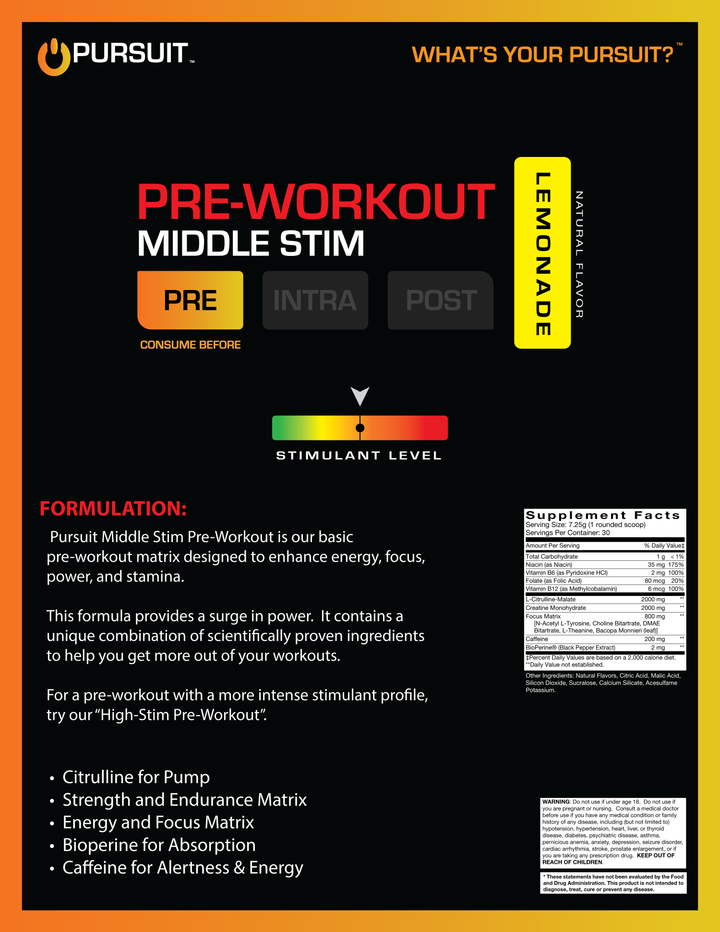 Wholesale - Pre Workout | Middle Stimulant