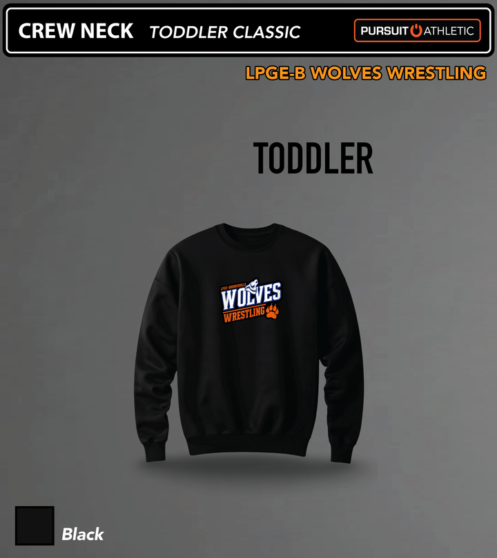 CREW NECK | Toddler Classic | LPGE-B Wolves Wrestling - Black
