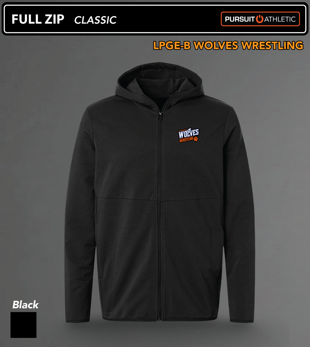 FULL ZIP | Classic | LPGE-B Wolves Wrestling - Black