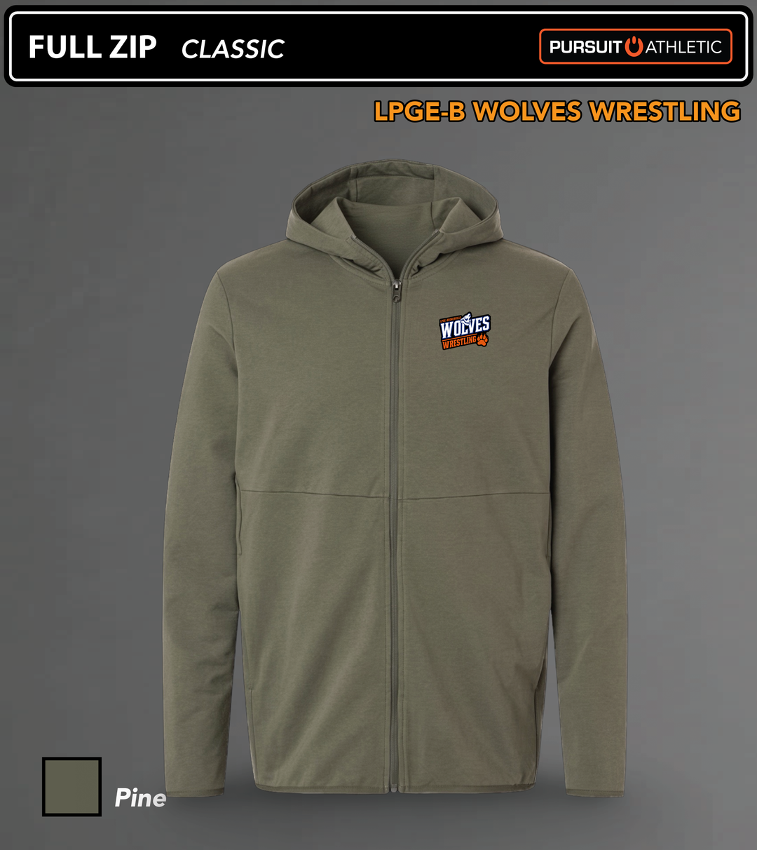 FULL ZIP | Classic | LPGE-B Wolves Wrestling - Pine