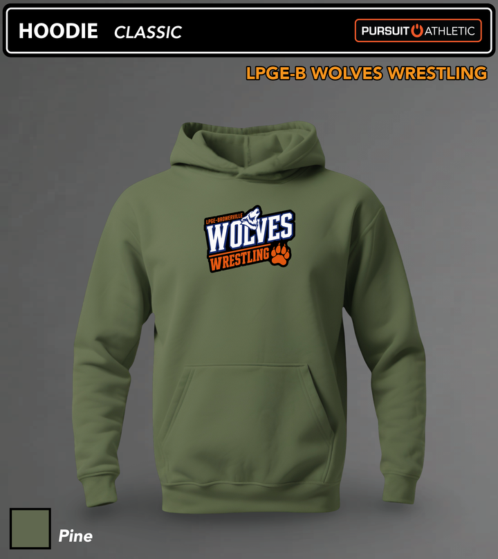 HOODIE | Classic | LPGE-B Wolves Wrestling - Pine
