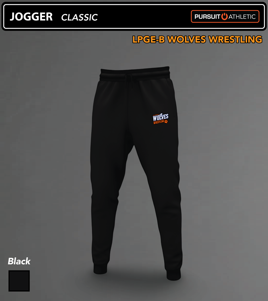 JOGGER | Classic | LPGE-B Wolves Wrestling - Black
