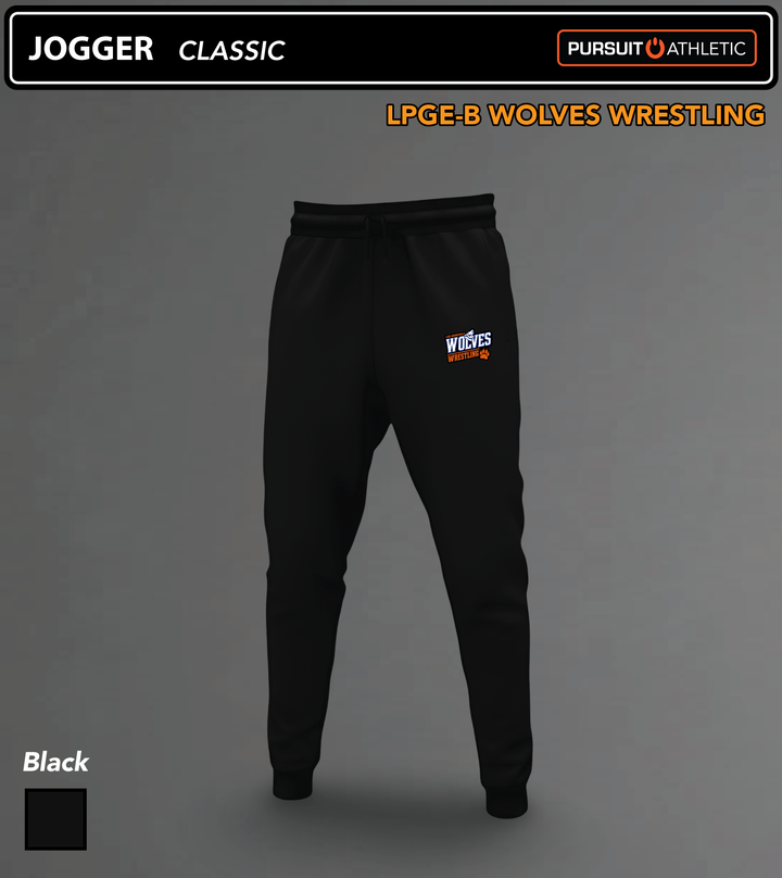 JOGGER | Classic | LPGE-B Wolves Wrestling - Black