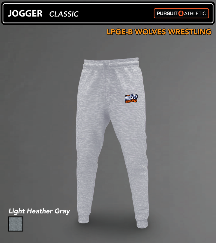 JOGGER | Classic | LPGE-B Wolves Wrestling - Light Heather Gray