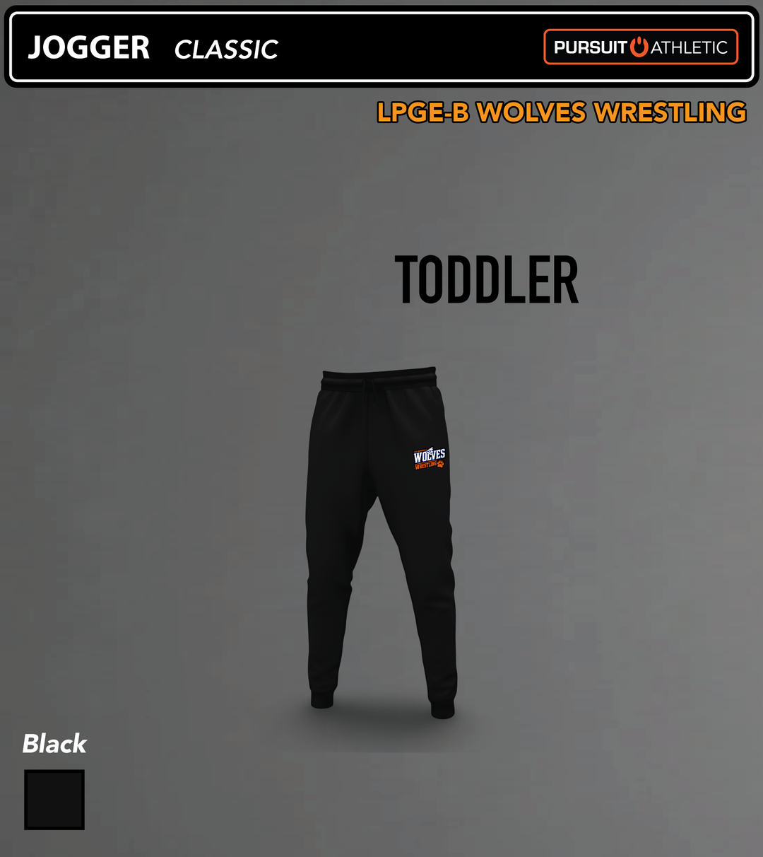 JOGGER | Toddler Classic | LPGE-B Wolves Wrestling - Black