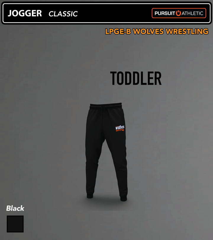 JOGGER | Toddler Classic | LPGE-B Wolves Wrestling - Black