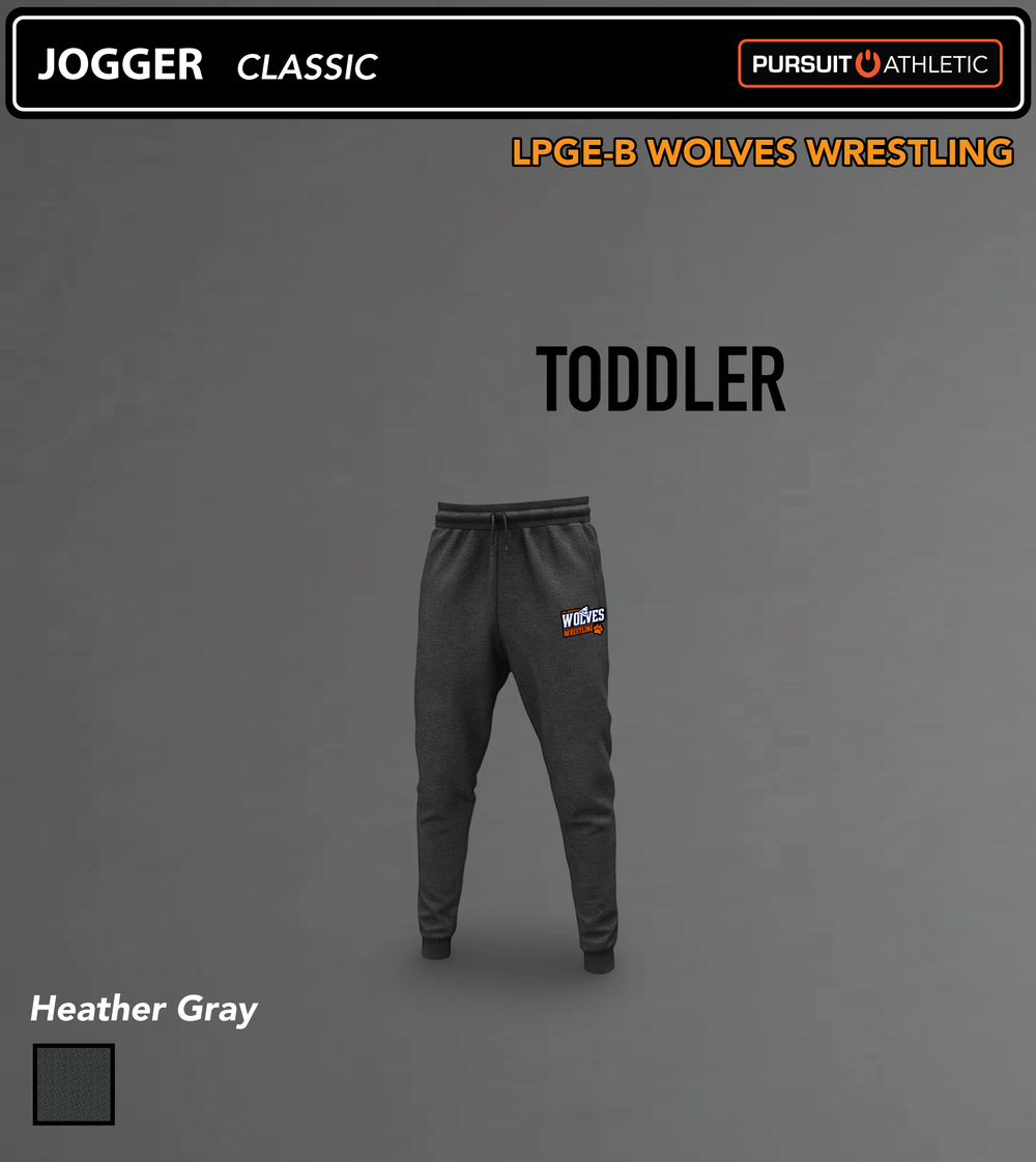 JOGGER | Toddler Classic | LPGE-B Wolves Wrestling - Heather Gray