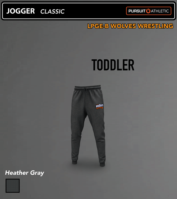 JOGGER | Toddler Classic | LPGE-B Wolves Wrestling - Heather Gray